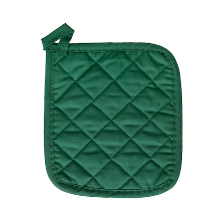 Ritz Concepts Solid Quilted Fabric Pot Holder 50 Poly/Cotton Dark Green, PK12 35120